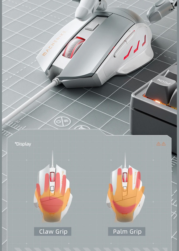 Machenike M3 Wired Gaming Mouse Gray