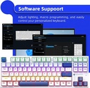 Machenike K500-B87 White/Blue Wired Gaming Keyboard 87 Blue Switch Keys