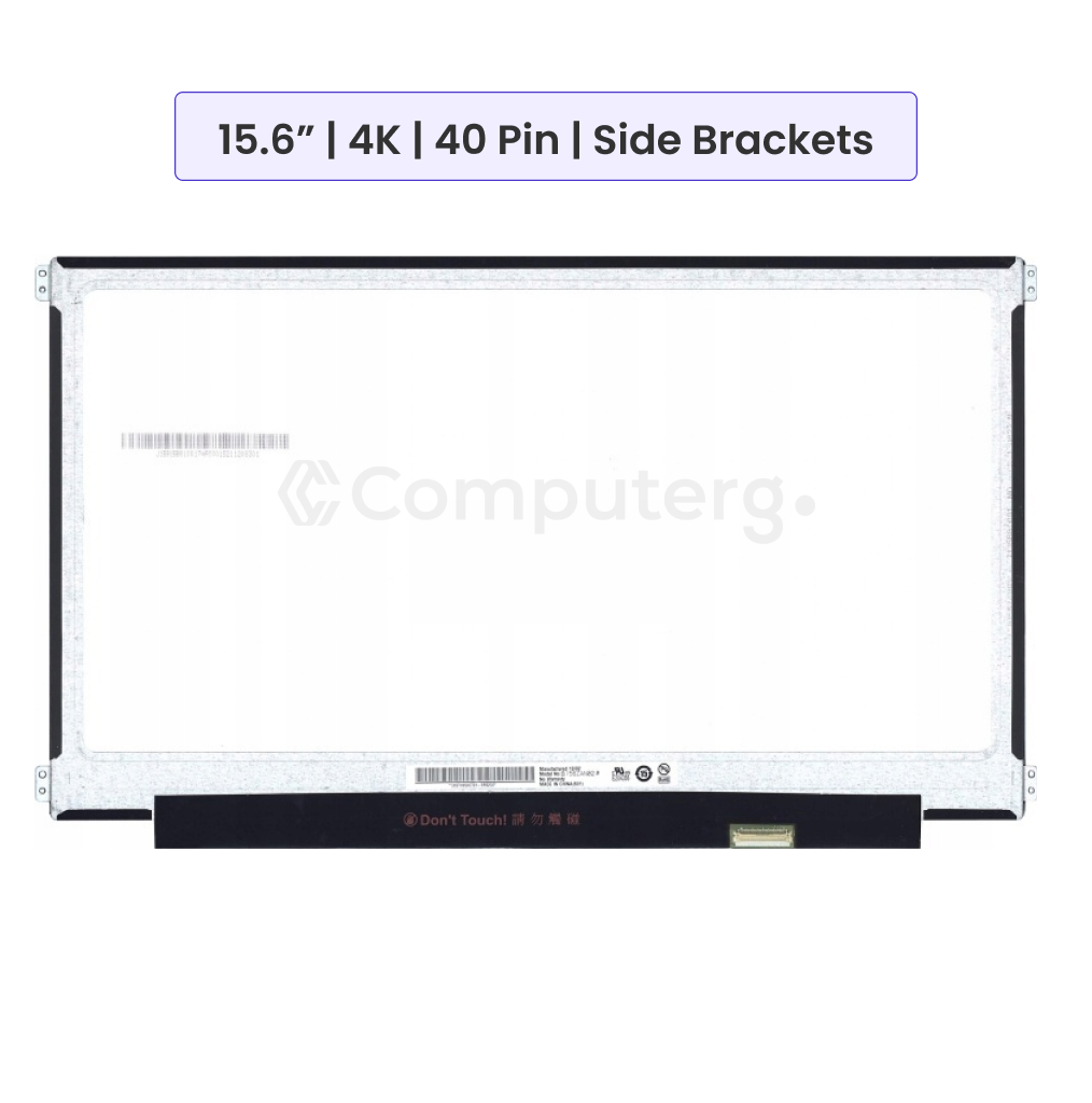Laptop Screen Panel 15.6-Inch - UHD (3840x2160) IPS - 40 Pin - Side Brackets
