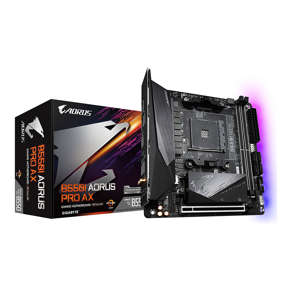 GIGABYTE Motherboard B550I AORUS PRO AX - 1.0 - Mini ITX - Socket AM4 - AMD B550 - B550I AORUS PRO AX