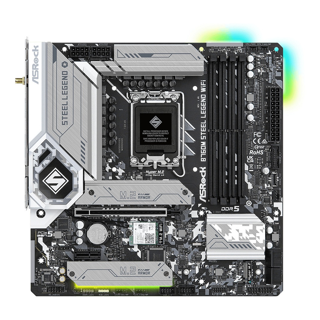 ASROCK Motherboard B760M Steel Legend WiFi - M-ATX - LGA 1700 - Intel B760 · 90-MXBL70-A0UAYZ