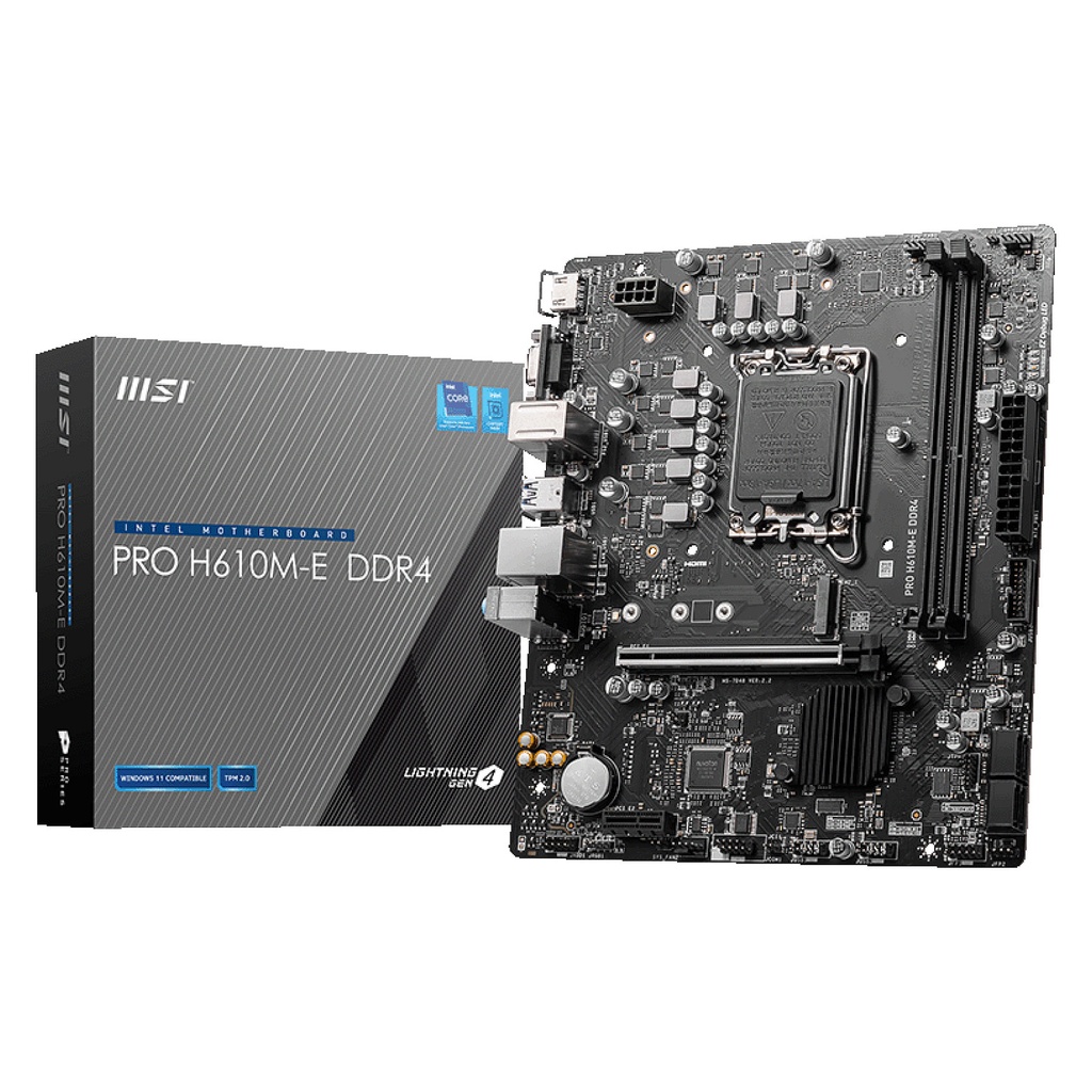 MSI Motherboard PRO H610M-E DDR4 - micro ATX - Socket LGA1700 - Intel H610 · 7D48-001R
