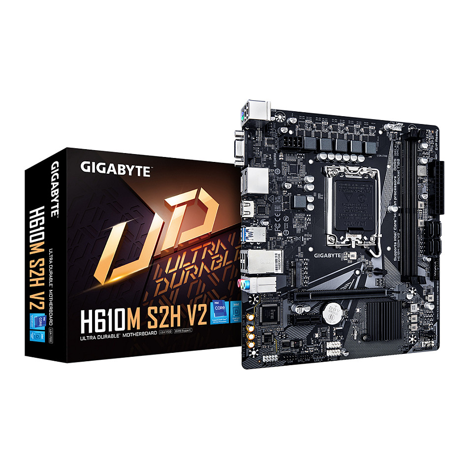 GIGABYTE Motherboard H610M S2H V2 - Micro ATX - Socket LGA1700 - Intel H610 - H610M S2H V2