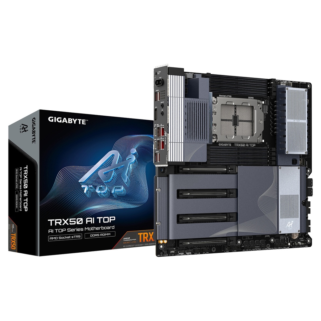 GIGABYTE TRX50 AI TOP — E-ATX sTR5 Workstation Motherboard (AMD TRX50, 8-Channel DDR5 ECC, Quad PCIe 5.0)