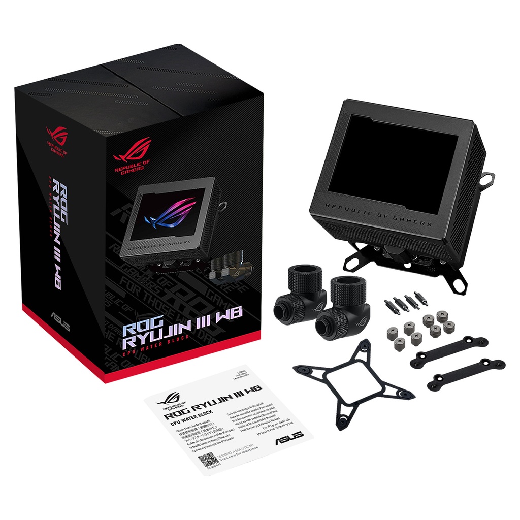 K ASUS ROG Ryujin III WB LCD CPU-Wasserblock Black