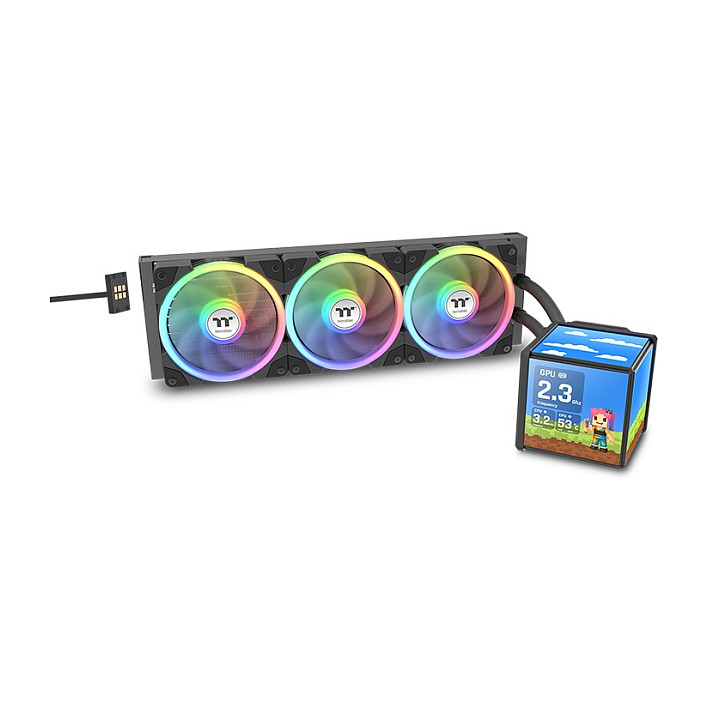THERMALTAKE MINECUBE 360 Ultra ARGB AIO CPU Liquid Cooler — Black