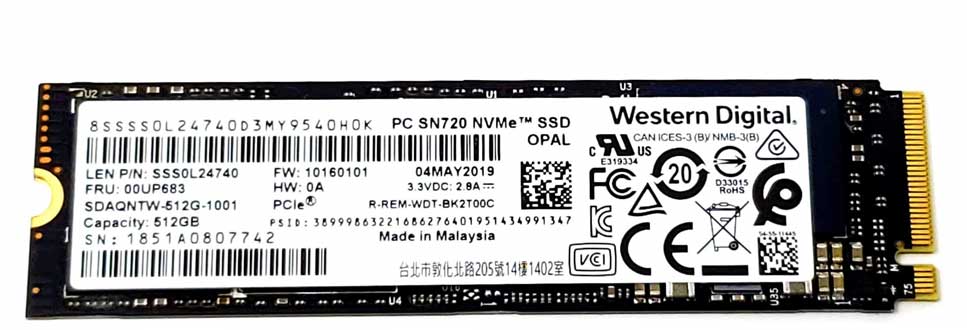 512GB NVMe PCIe M.2 SSD 2280